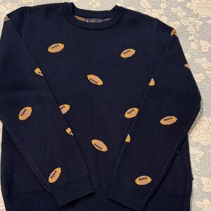Brooks Brothers Navy Sweater with Football Design